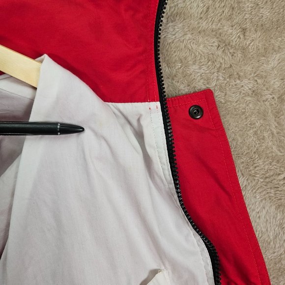 VTG Eddie Bauer Red Hooded Jacket Men's Size XL Windbreaker Long Sleeve Outdoor - Picture 5 of 13